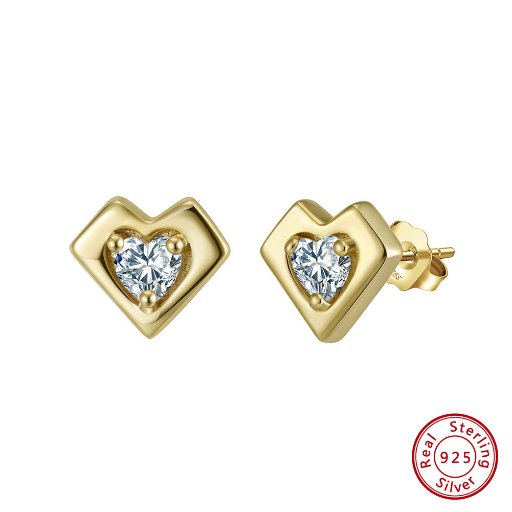 Amora Heart Stud Earrings | ZELYNA – Zelyna