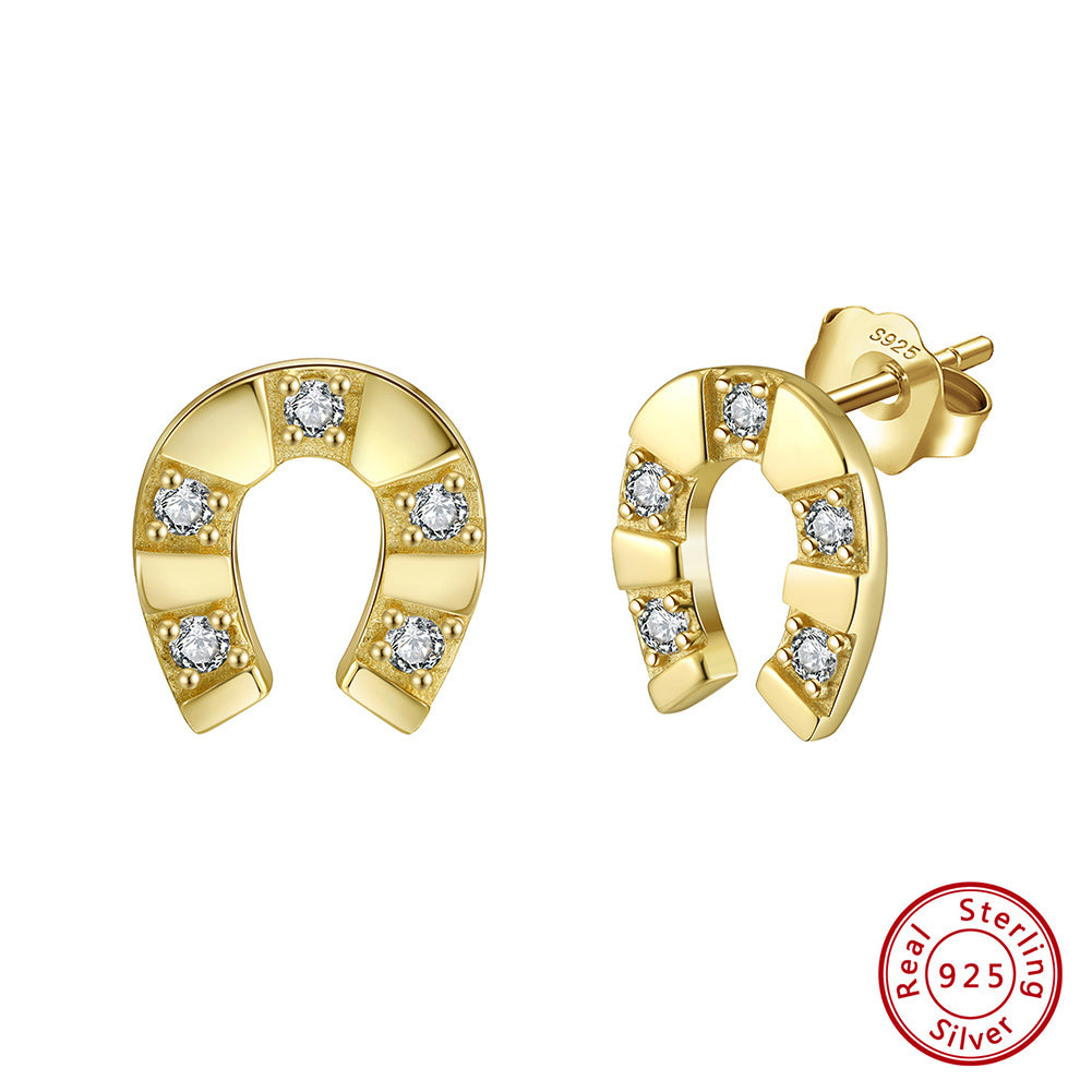 Lucky Spark Horseshoe Studs