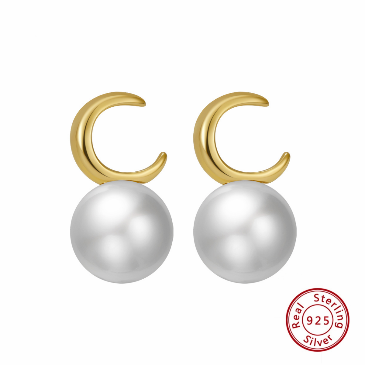 Crescent Pearl Studs