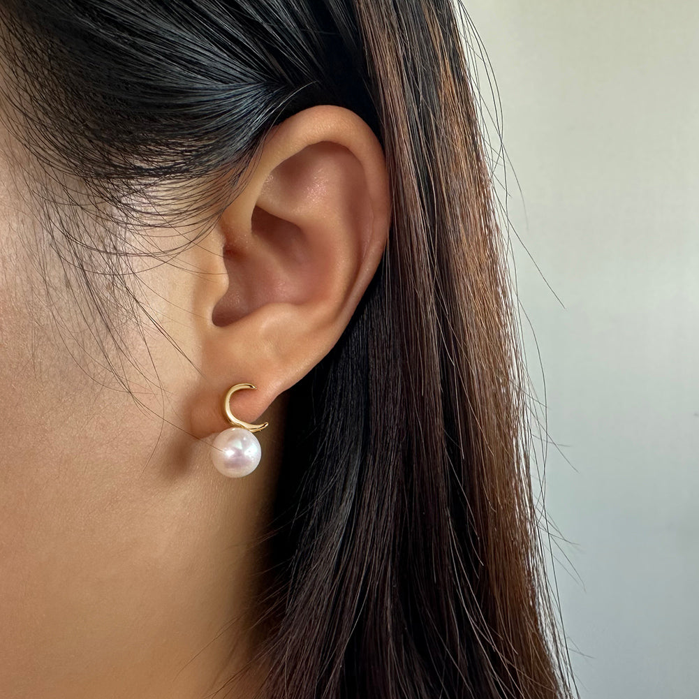 Crescent Pearl Studs