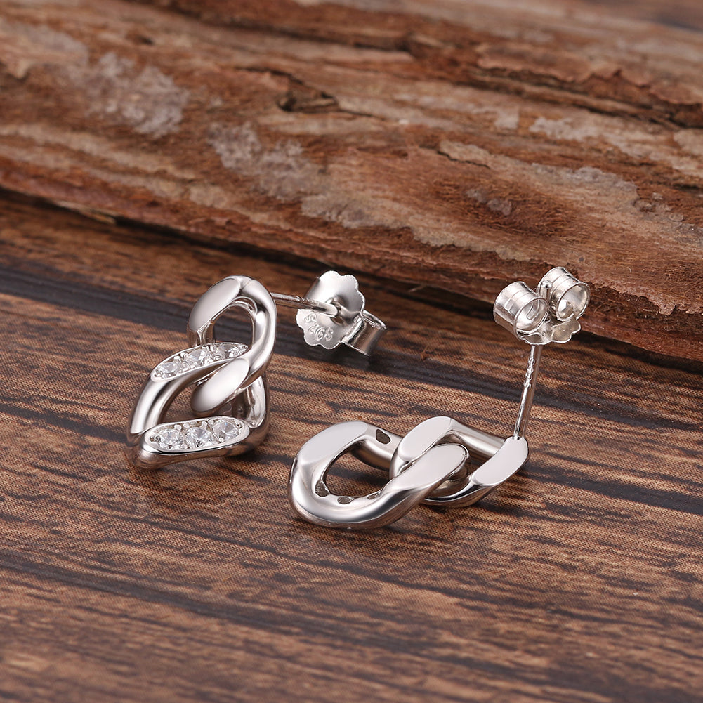 Luxe Link Sparkle Studs