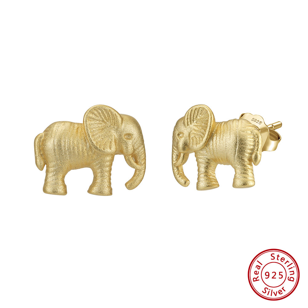 Golden Elephant Spirit Studs