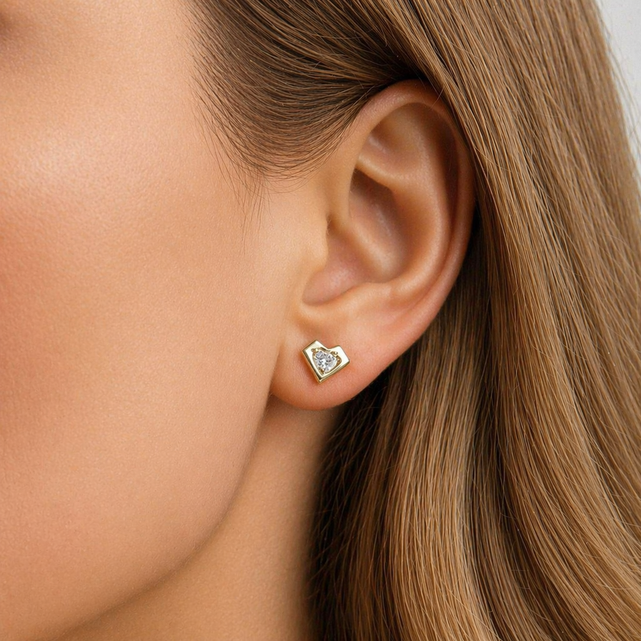 Amora Heart Stud Earrings